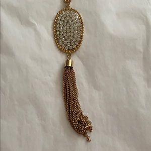 Gold with rhinestone pendant necklace